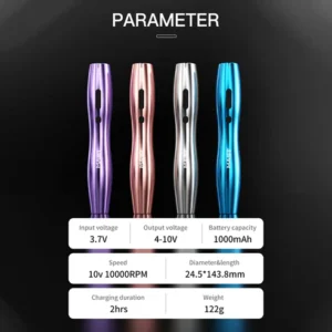 Wireless Tattoo Pen Machine with 2.5MM Stroke Permanent Makeup | Mast P20